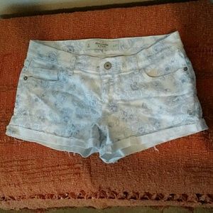 Abercrombie cutoff shorts blue and white floral